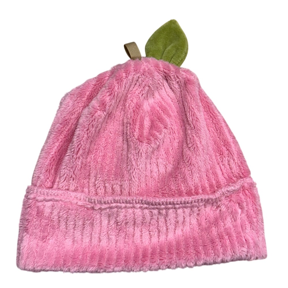 Fuzzy Pink‎ Apple Hat Cute Costume Beanie Cap Toddler Kids